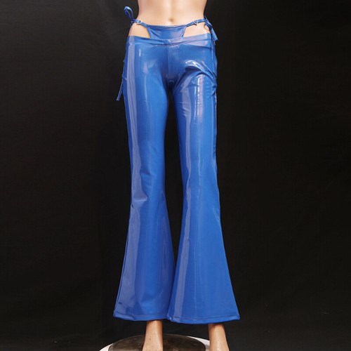 Femme slim faux latex pantalon - latex,