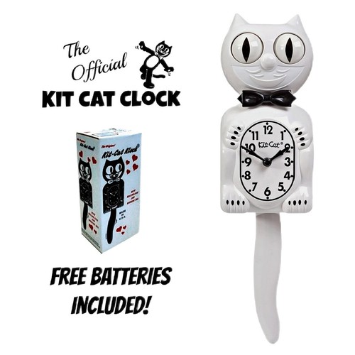 White kit cat clock - cat,