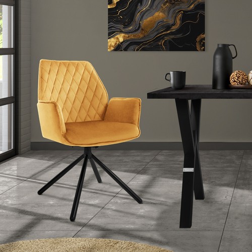 Chaise salon jaune moutarde - chaise,