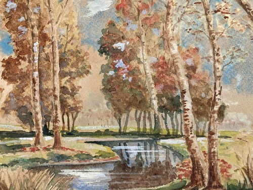 Peinture gouache automne - gouache,