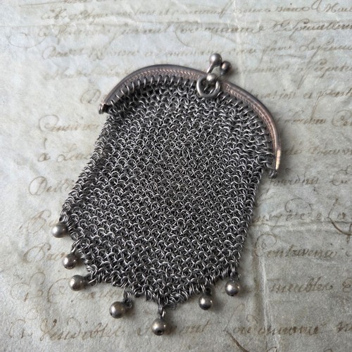 Porte monnaie maille argent - porte,