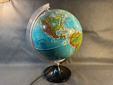 Ancien globe terrestre lumineux vintage de bureau lampe écolier années 1970