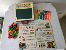 🔤rare pupitre portatif tableau d'activités vintage  FISHER PRICE 🔤