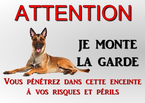Plaque attention chien - plaque,