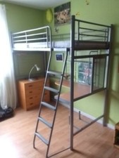 Lit mezzanine bureau métal +