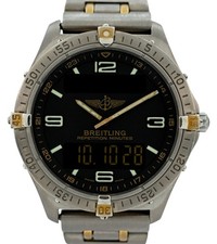 Breitling Men's 40mm Aerospace Ani-Digi Titanium Ti Two Tone Watch! Ref: F65062!