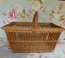 Panier Osier ancien old French Basket ajouré Good Condition 38cmX27cmX30cm haut