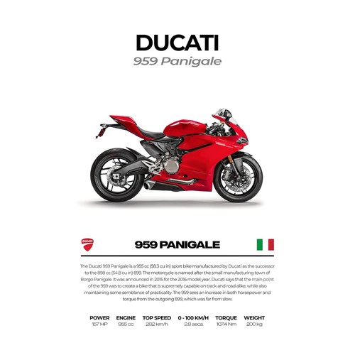 Affiche moderne moto - moto, ducati
