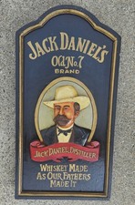 Vtg Jack Daniel’s Whisky Wood Ad / Bar Sign | 3D Raised Photo | Old No. 7 | '70s
