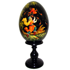 Conte Russe Oiseau de feu oeuf en bois peint Oeuf Collection Russe Oiseau de feu