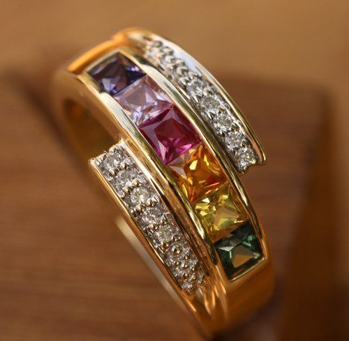 Bague vintage jaune 9ct - or,