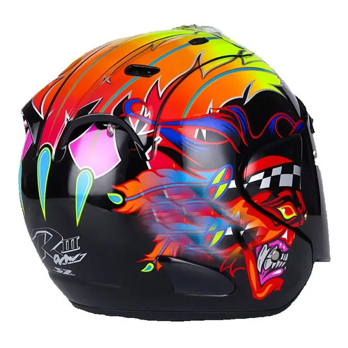 Casque moto jet racing - , ouvert