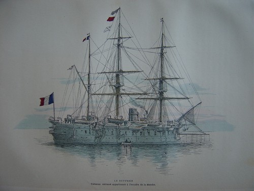 Gravure suffren vaisseau - gravure, du