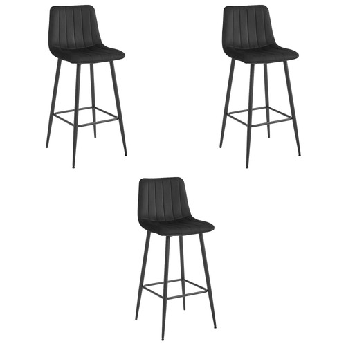 Tabouret pozza velours noir - tabouret,