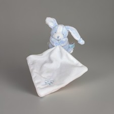 DOUDOU Lapin Bleu Mouchoir