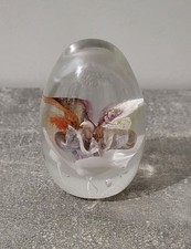 Sulfide Press Paper Egg Shape Oval Flower Decor Signed 