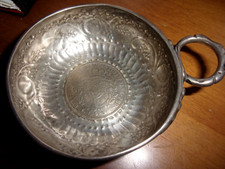 BEAU TASTE VIN EN ARGENT MASSIF CISELé MONNAIE ROYAUME SARDAIGNE 1826 EN TTB+++