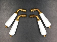 ▨ 7X7mm,Vintage,Lot de 4 Poignées en porcelaine & bronze,Béquille de porte,blanc