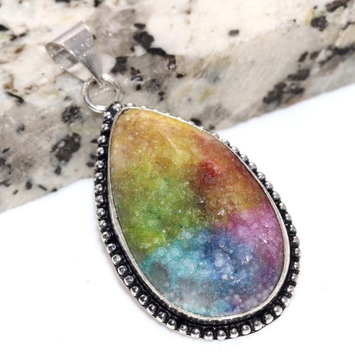 Pendentif druzy solaire arc - druzy, en