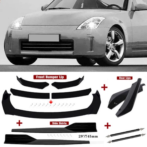 Black front bumper lip - black,