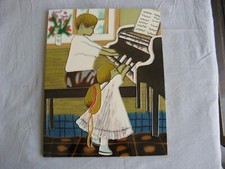 Superb L.E.F. Partitioned Earthenware Tile Kids & Piano Bodart? Delft?
