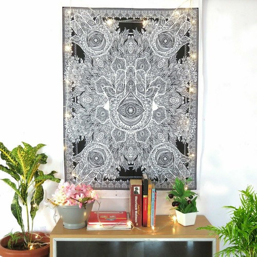 Mandala indien noir blanc - mandala,