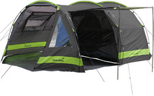 Tente Familiale Tunnel Pour 4 Personnes Spacieuse Imperméable 3 Entrées Vert