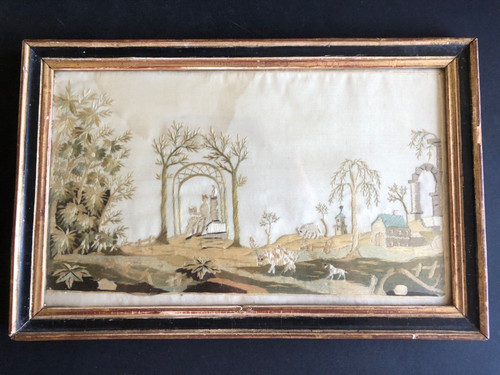Ancien cadre broderie antique - ancien,