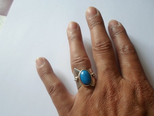 Bague argent massif - en,