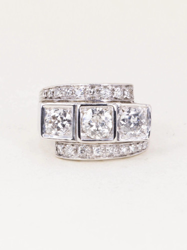 Bague géométrique blanc - géométrique, or