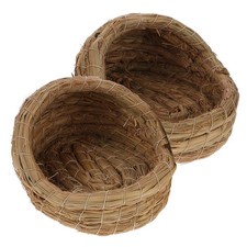  Lot de 2 nids d'oiseaux en paille de 20 cm, cage d'élevage pour