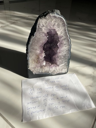 Améthyste géode violet blanc - améthyste,