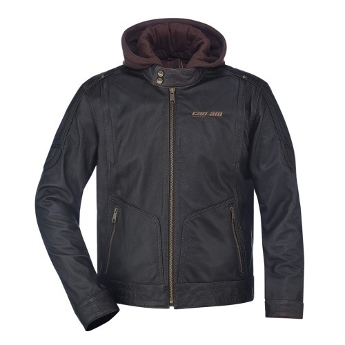 Veste moto homme cuir brun - cuir,