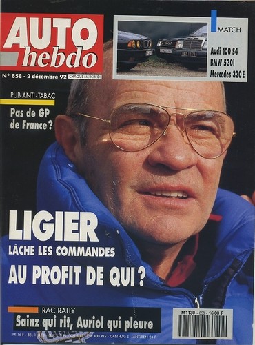 Auto hebdo 858 12 1992 - auto, n°858