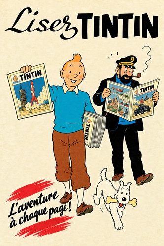 Lisez tintin affiche de la - affiche,