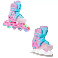 Roller en ligne Caramell + patin à glace Enfant Mixte taille ajustable Raven