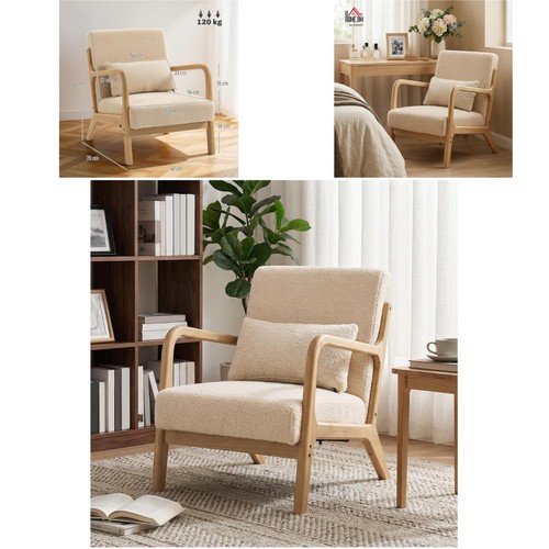 Homcom fauteuil salon - homcom, beige