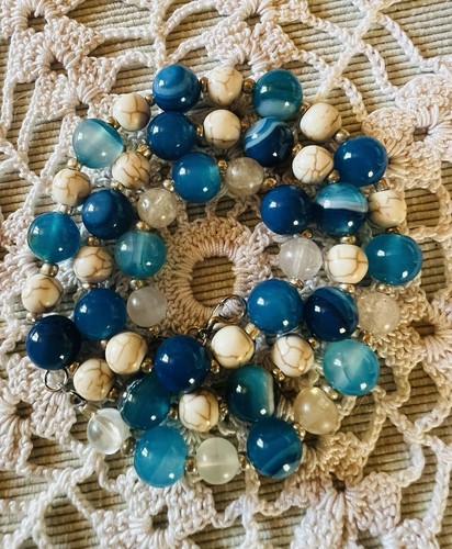 Collier perles multi pierres