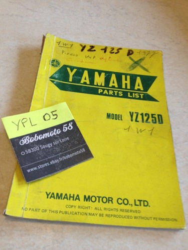 Yamaha parts list yz125d - parts,