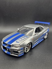 1:24 Scale JADA Fast & Furious 2002 Nissan Skyline GTR R34 Diecast Car No Box