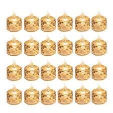 24 Bougies Chauffe-Plat à LED Sans Fumée à Piles pour la Saint-Valentin, le3738