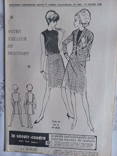 Patron tailleur jupe veste - jupe,