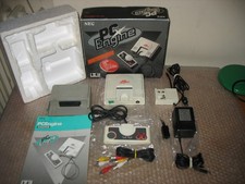 BOXED NEC PC ENGINE WHITE CONSOLE + AV BOOSTER OUTPUT ACCESSORY UNIT