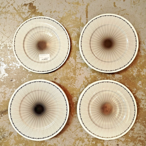 Assiettes plates noires - 12,