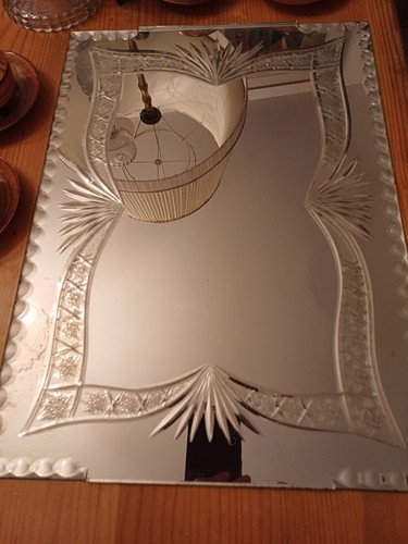 Ancien miroir biseauté - ancien,