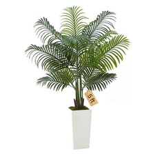 VEVOR Palmier Artificiel Areca Plante Artificielle Tropicale en Pot Blanc 1,5 m