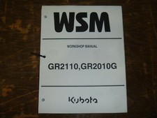 Kubota GR2110 GR2010G Tractor Shop Service Repair Manual