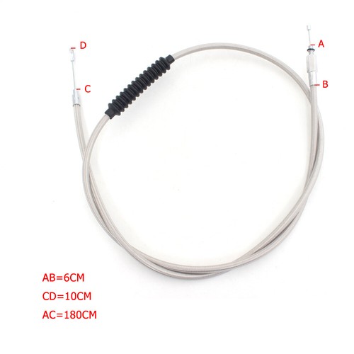180cm steel braided clutch - steel,
