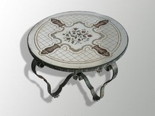 table basse fer forgé verre