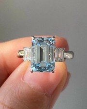 Bague diamant aigue-marine